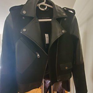 Suede vegan leather BR jacket